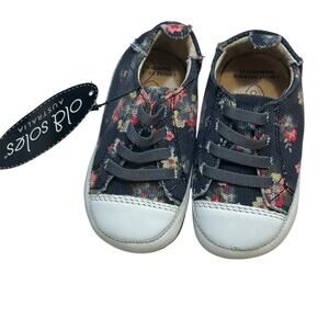 New Old Soles Millennium Tread sz 21 (5) Black floral baby sneakers
